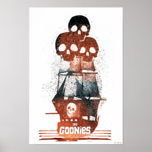 The Goonies Pirate Ship Silhouette Graphic Poster