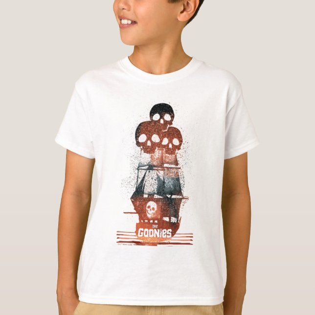 The Goonies Pirate Ship Silhouette Graphic T-Shirt (Front)