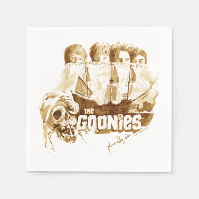 The Goonies Pirate Ship Watercolor Graphic Napkin (Front)
