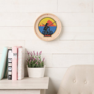 The Goonies Retro Mikey Riding Bike Graphic Clock