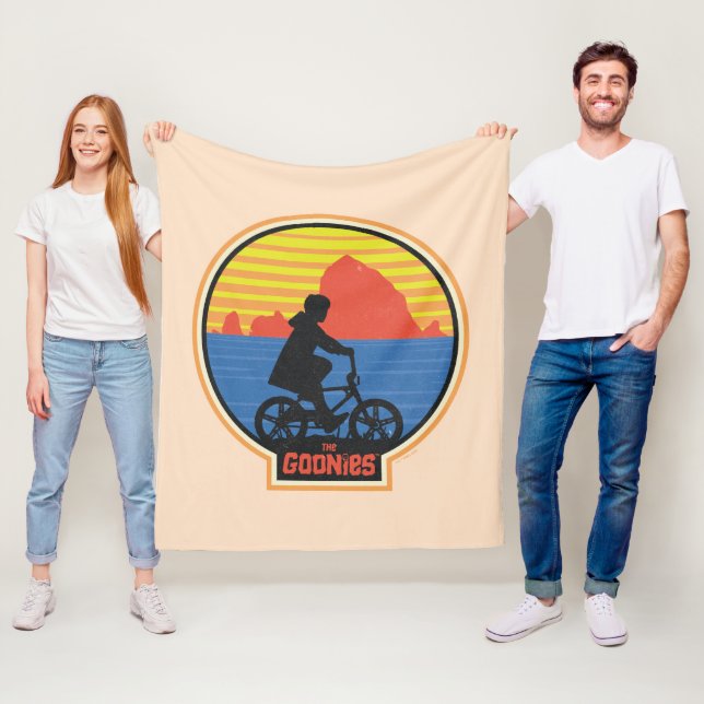 The Goonies Retro Mikey Riding Bike Graphic Fleece Blanket (In Situ)