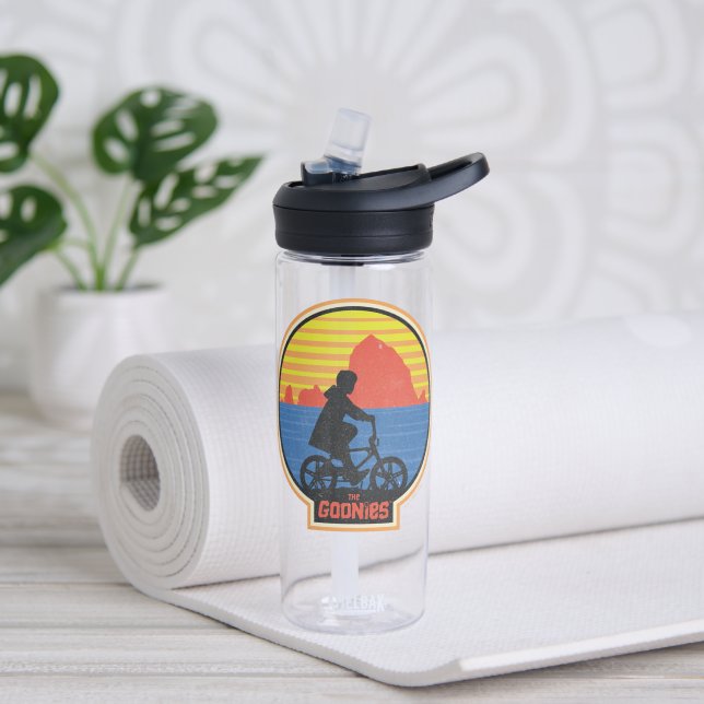 The Goonies Retro Mikey Riding Bike Graphic Water Bottle (Yoga)