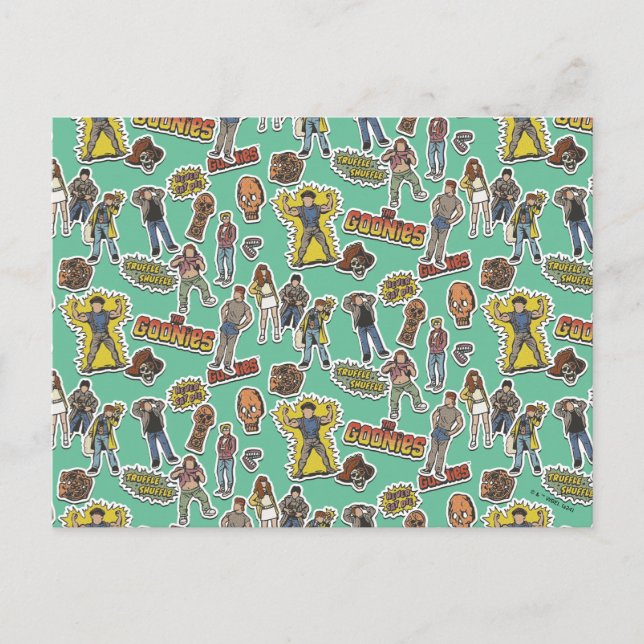 The Goonies Retro Sticker Pattern Postcard (Front)