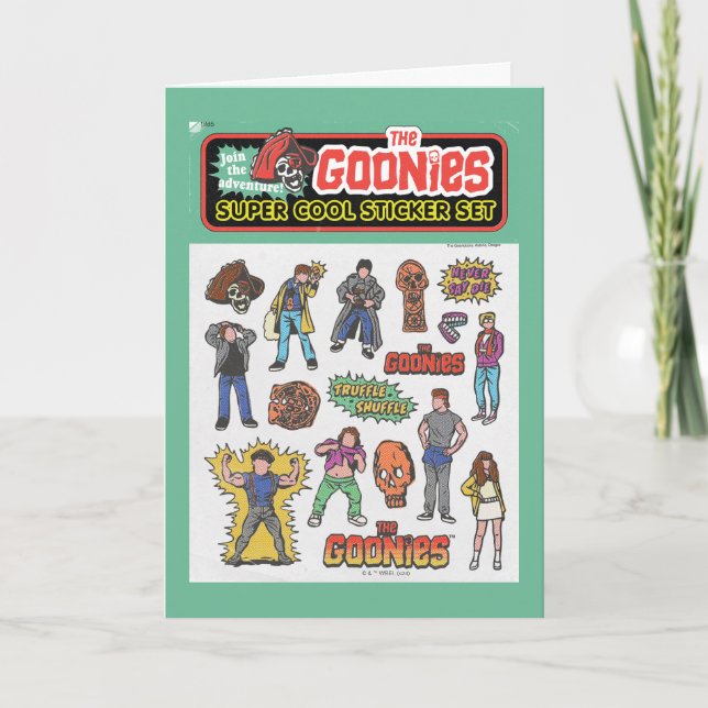 The Goonies Retro Sticker Sheet Graphic Card (Front)