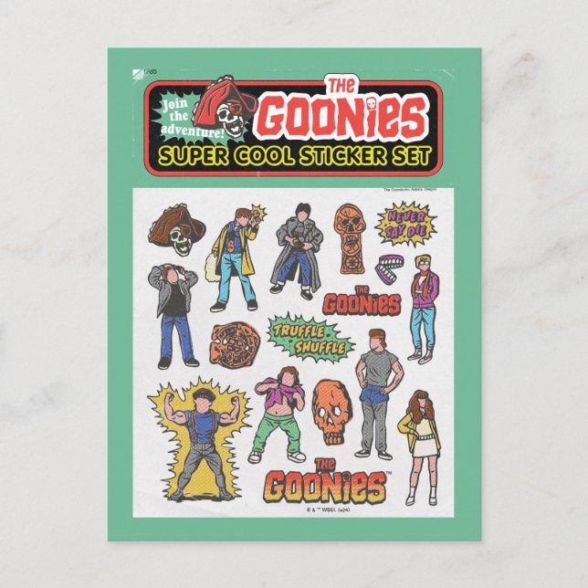 The Goonies Retro Sticker Sheet Graphic Postcard (Front)