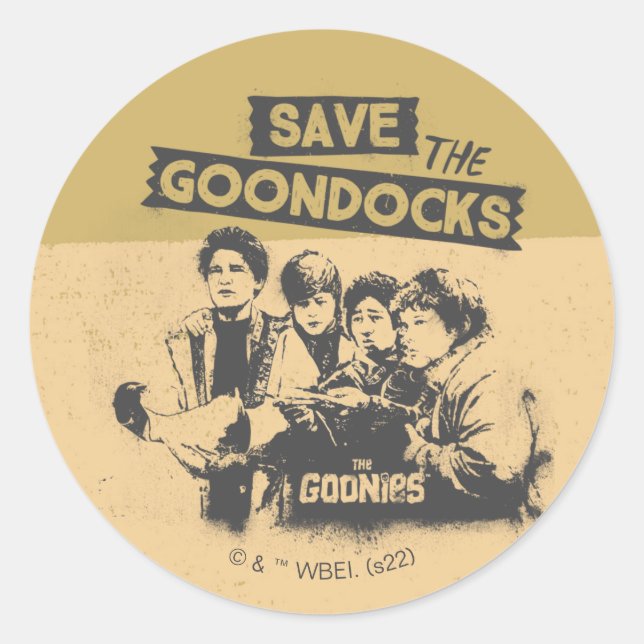 The Goonies "Save The Goon Docks" Classic Round Sticker (Front)