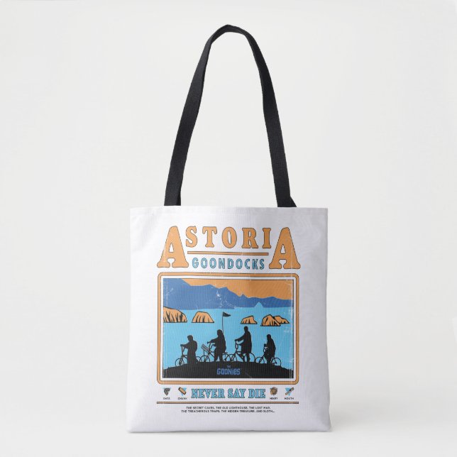 The Goonies Silhouettes Over Astoria Goondocks Tote Bag (Front)
