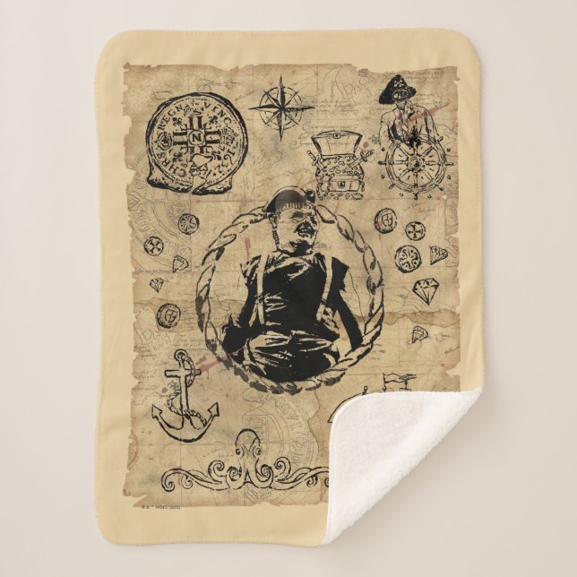 The Goonies Sloth Treasure Map Sherpa Blanket (Front)
