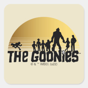 The Goonies Sunset Silhouette Graphic Square Sticker
