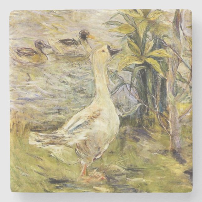 The Goose (by Berthe Morisot) Stone Coaster (Front)