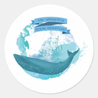 The Gorgeous Ocean Adventure Theme Classic Round Sticker