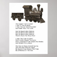THE GOSPEL TRAIN-POSTER-WITH SONG LYRICS