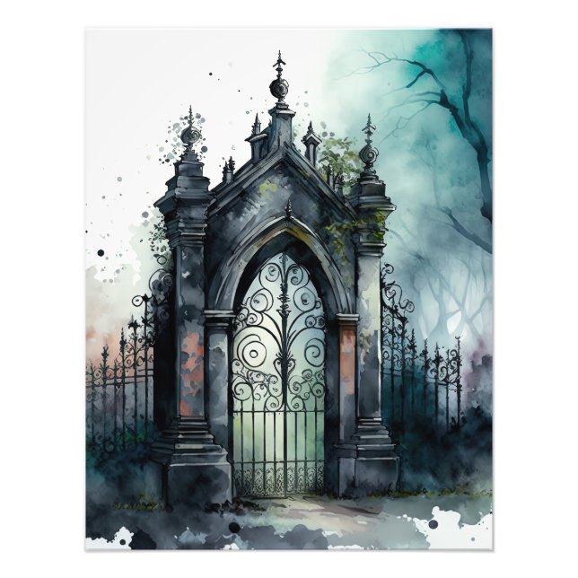 The Gothic Cemetery Gate Series Design 11 Photo Print (Front)