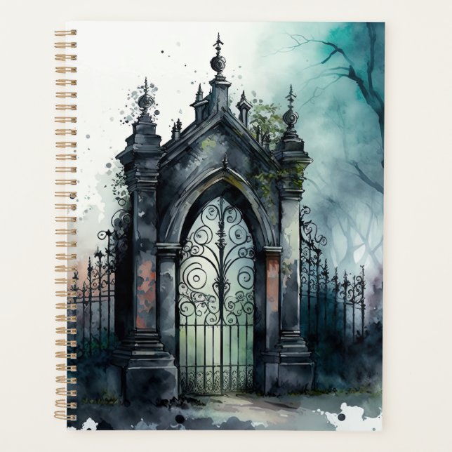 The Gothic Cemetery Gate Series Design 11 Planner (Front)
