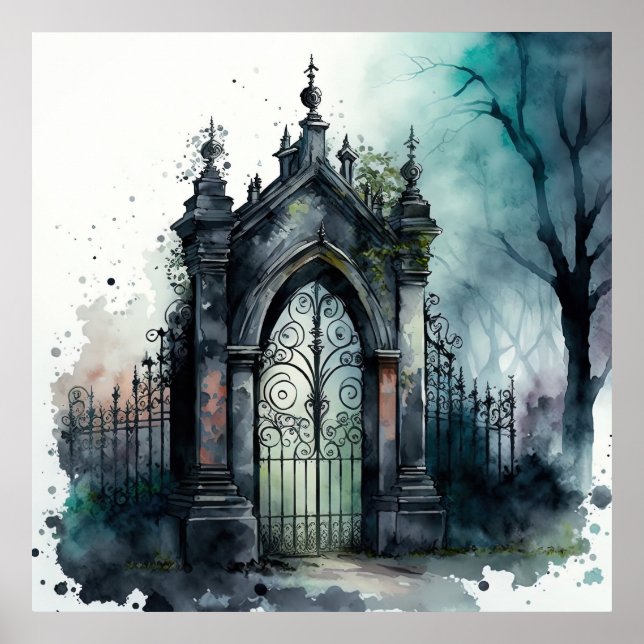 The Gothic Cemetery Gate Series Design 11 Poster (Front)