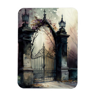 The Gothic Cemetery Gate Series Design 12 Magnet