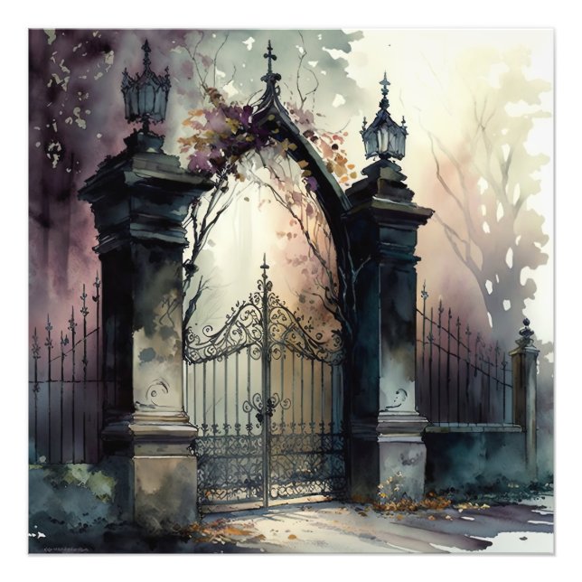 The Gothic Cemetery Gate Series Design 12 Photo Print (Front)