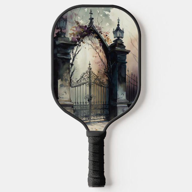 The Gothic Cemetery Gate Series Design 12 Pickleball Paddle (Front)