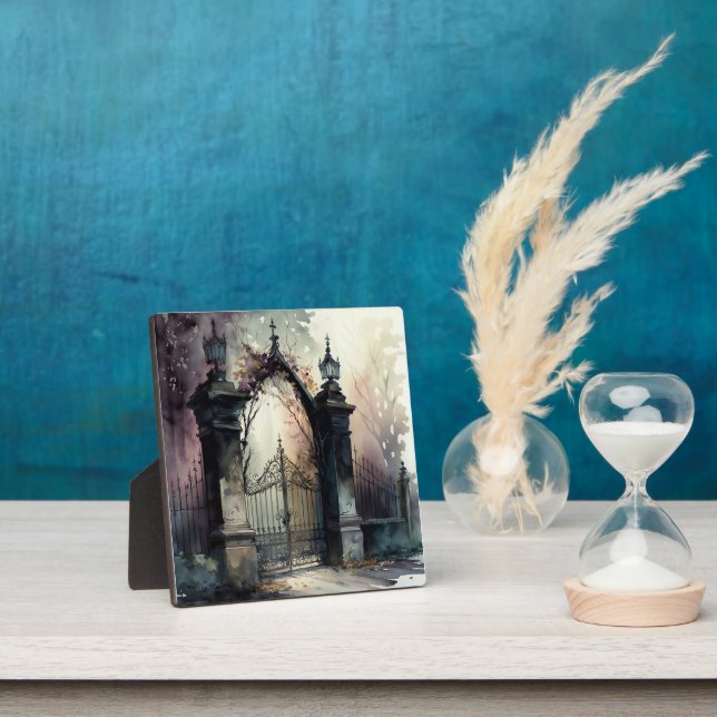 The Gothic Cemetery Gate Series Design 12 Plaque (Insitu)