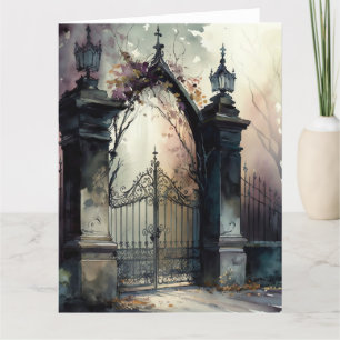 The Gothic Cemetery Gate Series Design 12 Thank You Card