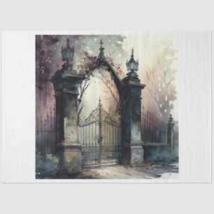 The Gothic Cemetery Gate Series Design 12 Tissue Paper