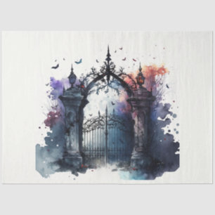 The Gothic Cemetery Gate Series Design 5 Tissue Paper