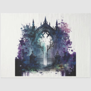 The Gothic Cemetery Gate Series Design 6 Tissue Paper