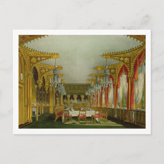 The Gothic Dining Room at Carlton House from Pyne' Postcard (Front)