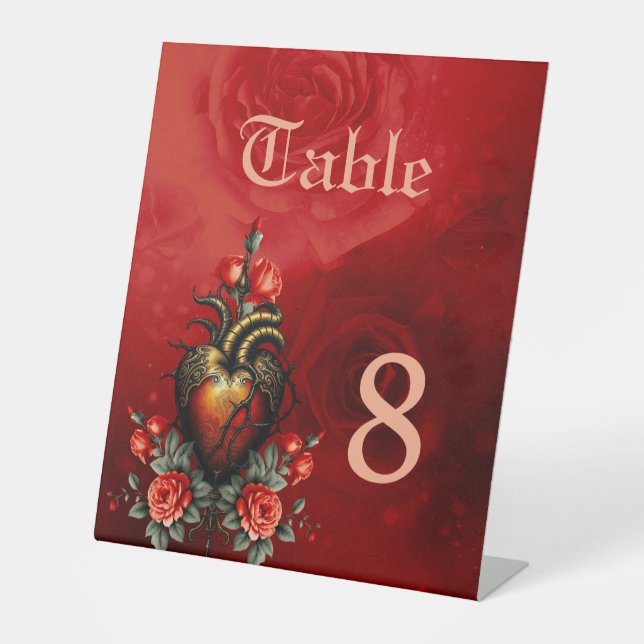 The Gothic elegance of the heart Pedestal Sign (Front)