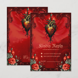 The Gothic elegance of the heart RSVP Card