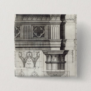 The Gothic Entablature and Capital 15 Cm Square Badge