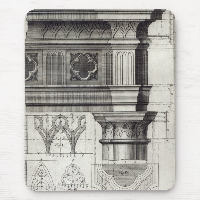 The Gothic Entablature and Capital Mouse Pad (Front)