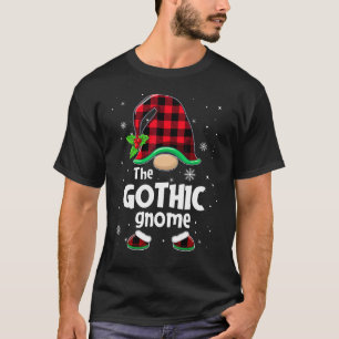 The Gothic Gnome Buffalo Plaid Christmas Matching  T-Shirt