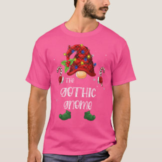 The Gothic Gnome Buffalo Plaid Christmas Tree Ligh T-Shirt