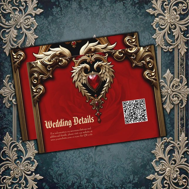 The gothic heart of fire and gold enclosure card (Creator Uploaded)