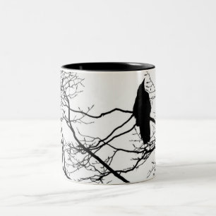 The Gothic Raven in a Tree Two-Tone Coffee Mug