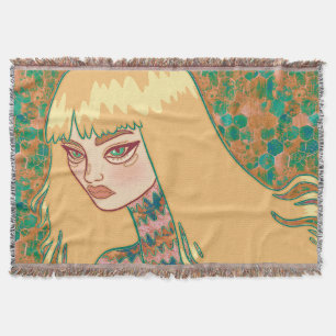 The Gothic Woman Throw Blanket