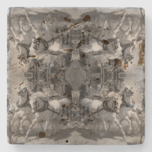 The Gotthard Post - Rudolf Koller - Horses Stone Coaster
