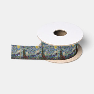 The Gourdy Night Starry Fine Art Spoof Satin Ribbon