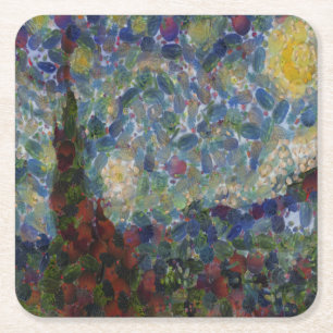 The Gourdy Night Starry Fine Art Spoof Square Paper Coaster