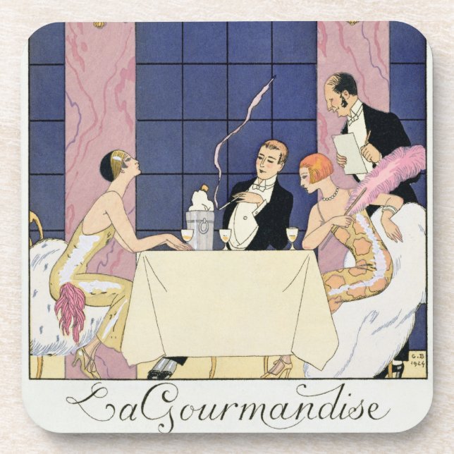 The Gourmands, 1920-30 (pochoir print) Coaster (Front)