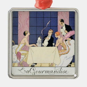 The Gourmands, 1920-30 (pochoir print) Metal Tree Decoration