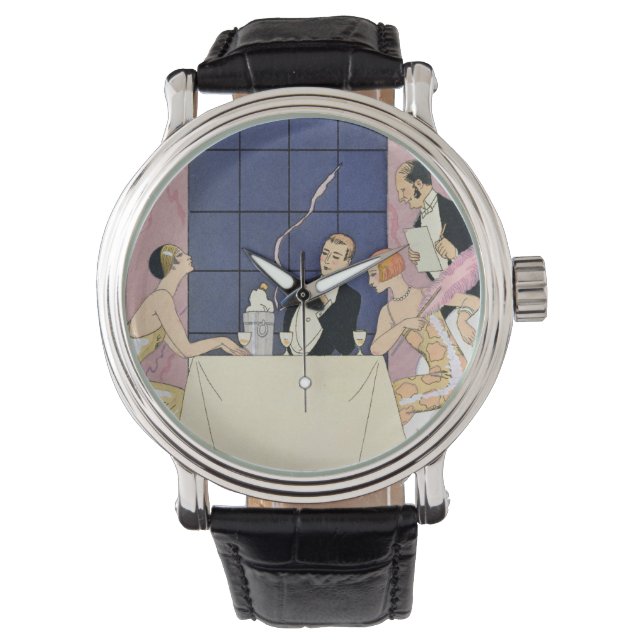 The Gourmands, 1920-30 (pochoir print) Watch (Front)
