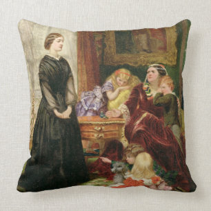 The Governess, 1860 (oil on canvas) Cushion
