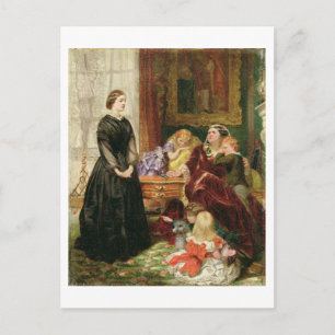 The Governess, 1860 (oil on canvas) Postcard
