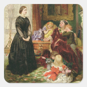 The Governess, 1860 (oil on canvas) Square Sticker