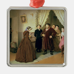 The Governess Arriving at the Merchant's House Metal Ornament
