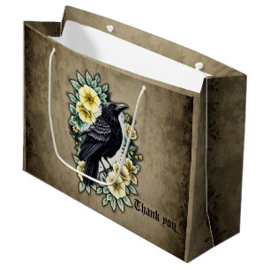 The grace and elegance of the raven large gift bag