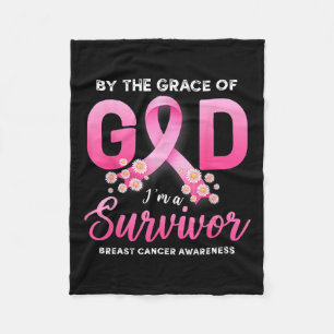 The Grace Of God I'm A Survivor Breast Cancer Surv Fleece Blanket
