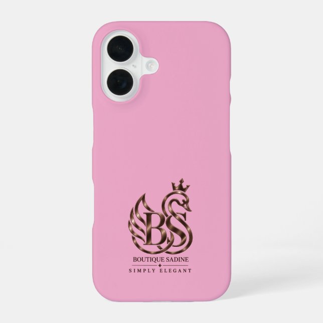 The Graceful Swan Minimalist Blush iPhone 16 Case (Back)